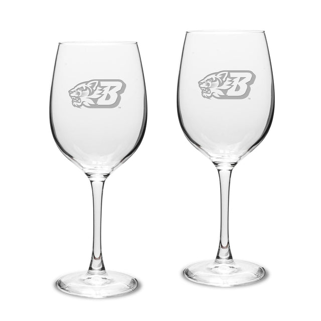 Front. Jardine - Binghamton Bearcats 16oz. 2-Piece Traditional White Wine Glass Set - Multicolor.