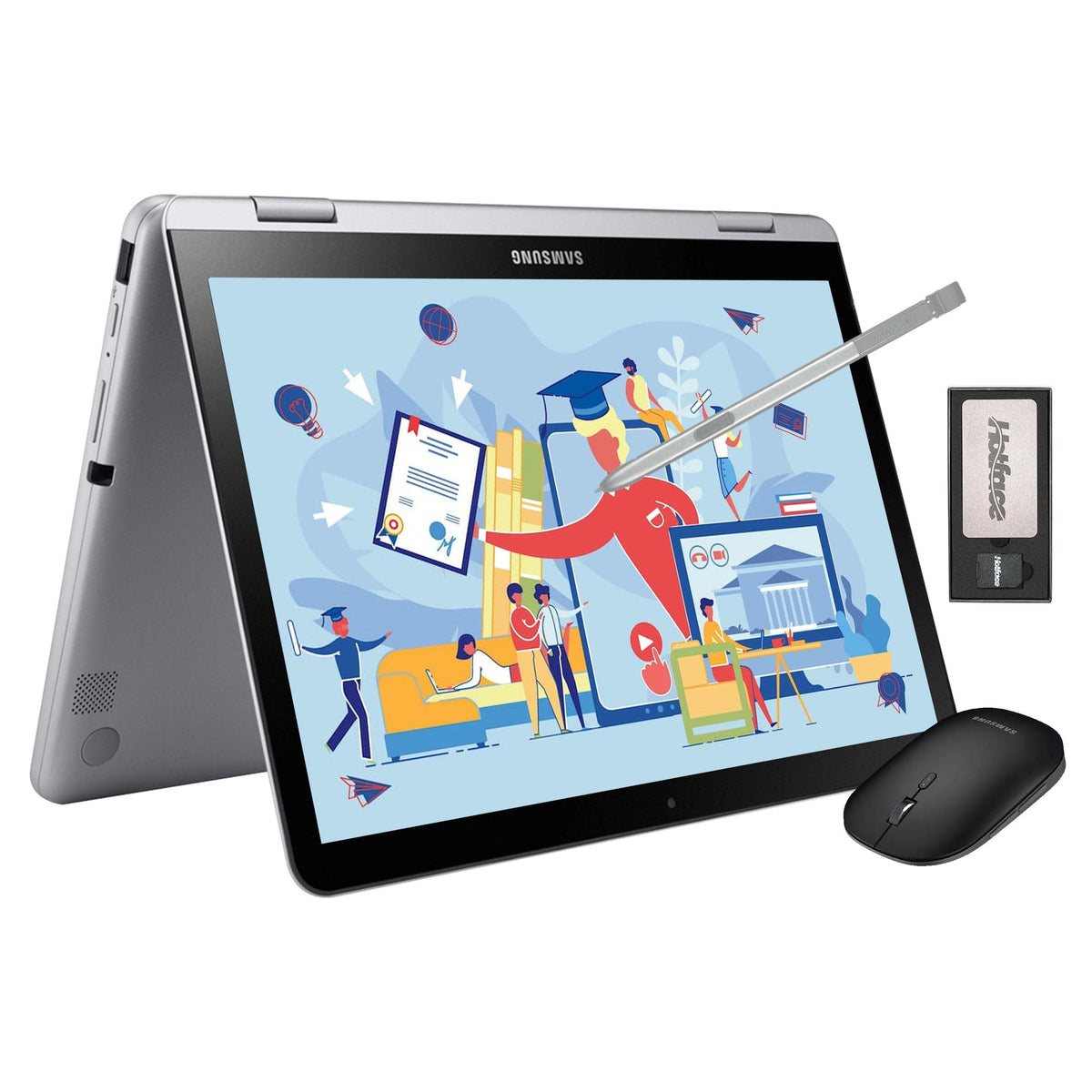 Samsung - 12.2" FHD 2-in-1 Touchscreen Chromebook Plus Laptop,Intel Dual-Core,4GB RAM,64GB eMMc,128GB Docking Set - Silver