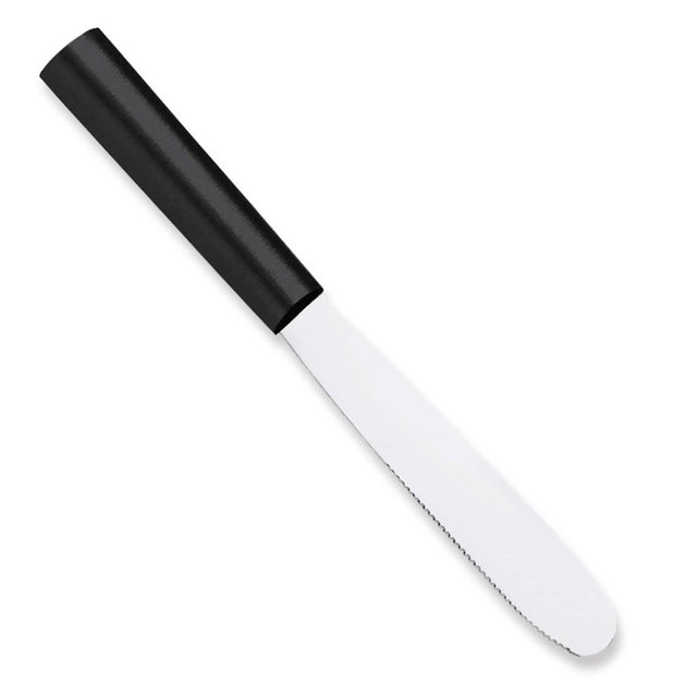 Front. Rada - Cutlery 5.375-Inch Super Spreader Stainless Hollow Ground Blade, Black Handle - Black.