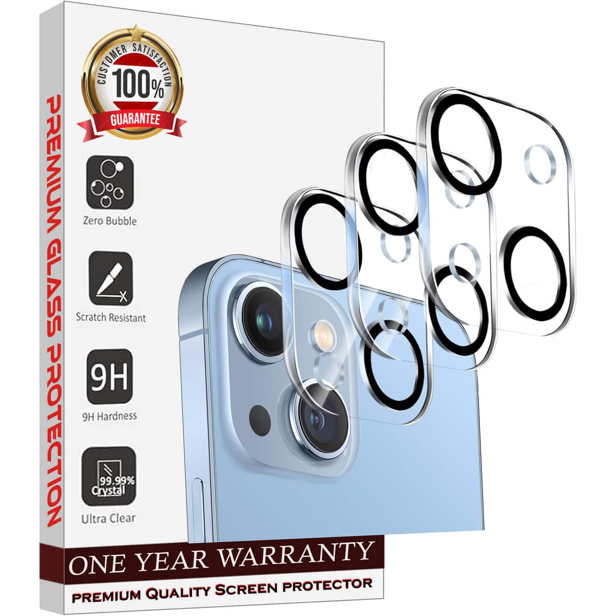Entronix - Camera Lens Protector for iPhone 15 Plus - 3-Pack - Clear
