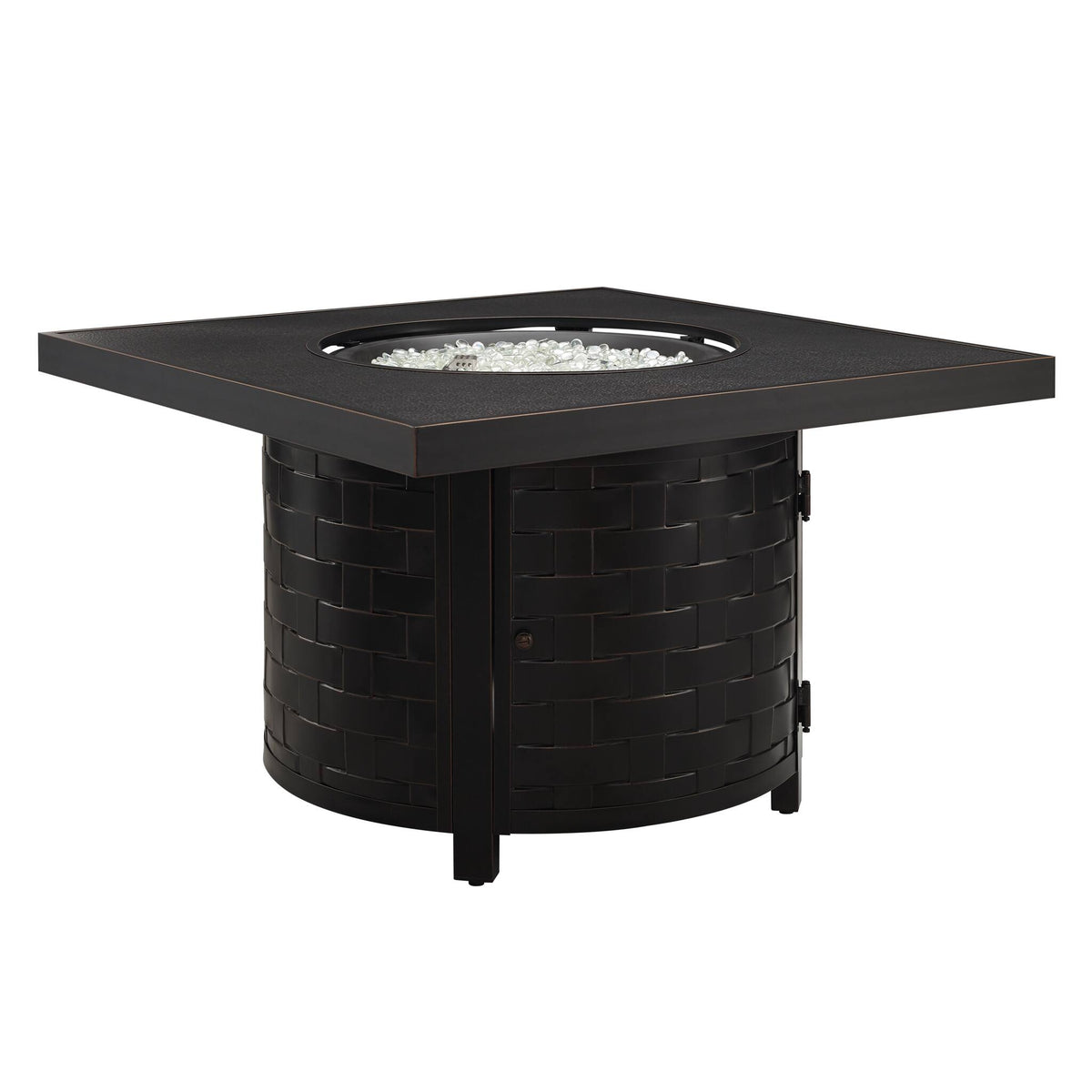 Fire Sense - Henley Square Aluminum LPG/NG Fire Pit - Antique Bronze