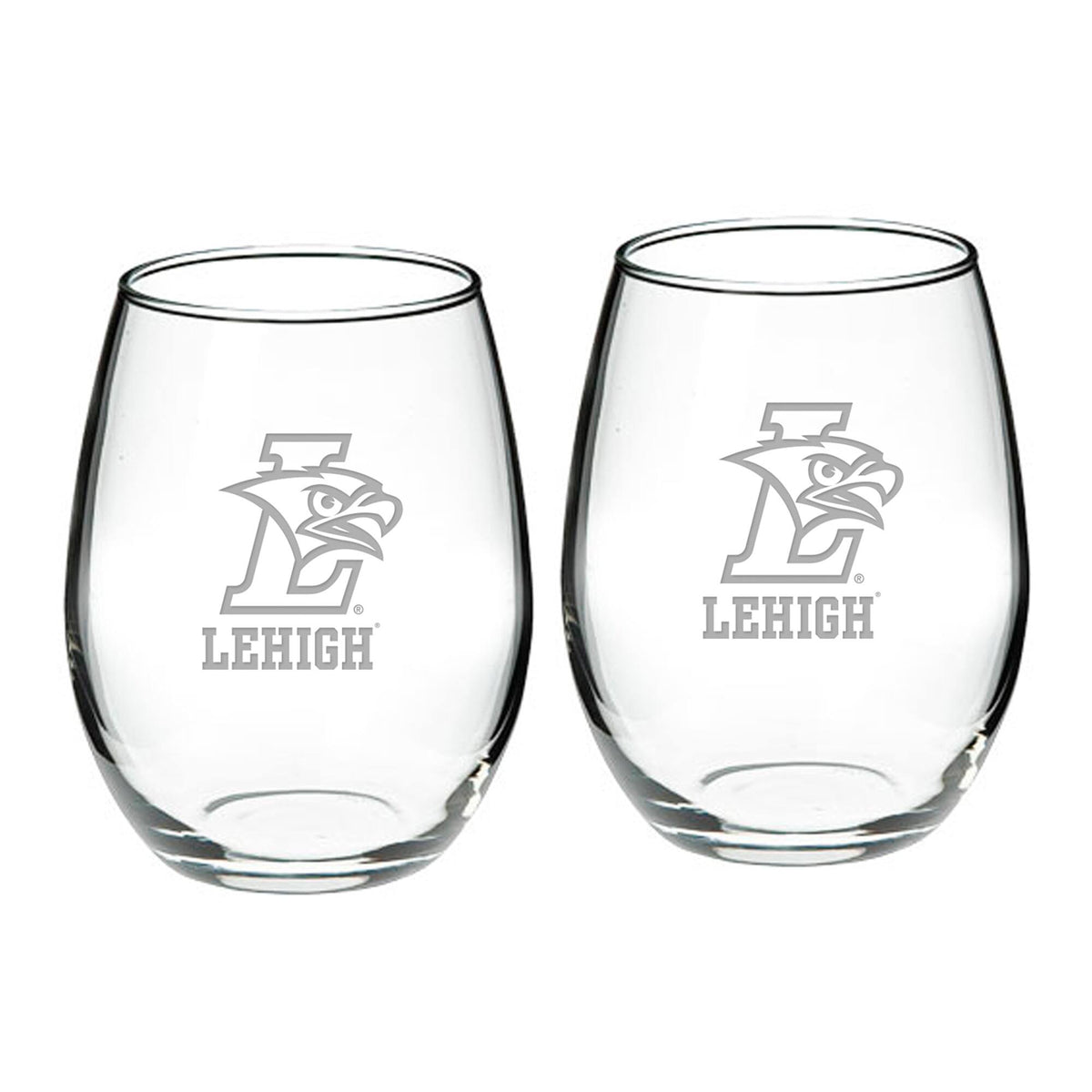 Jardine - Lehigh Mountain Hawks 21oz. 2-Piece Stemless Wine Glass Set - Multicolor