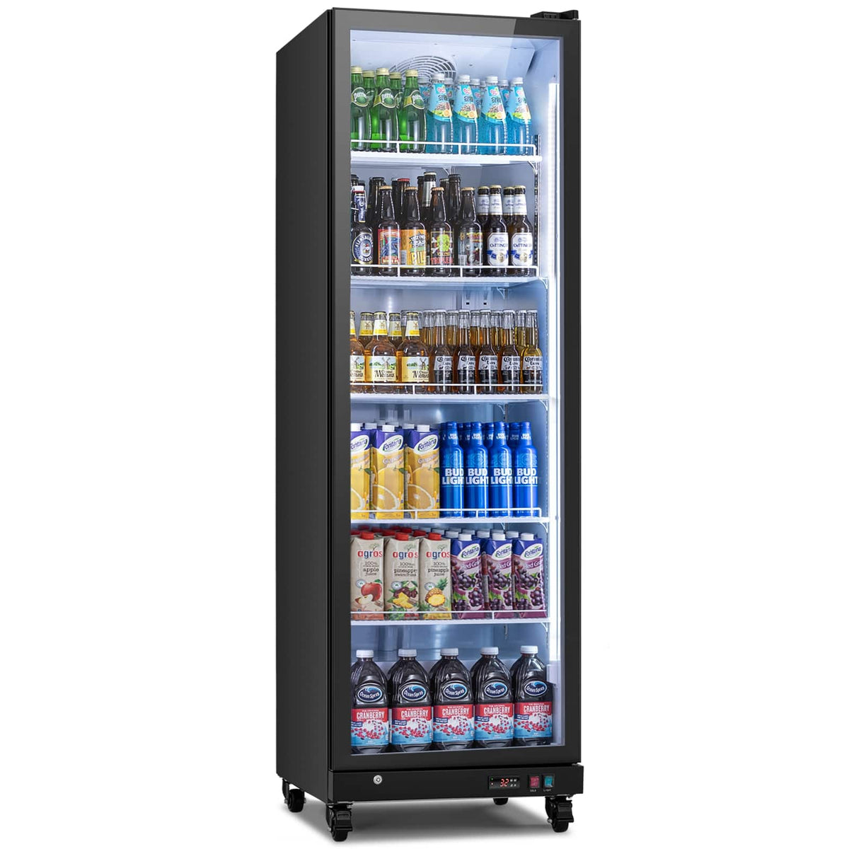 Yeego - Commercial Merchandiser Refrigerator， 17.84 cu. ft. with LED Lights & Flexible Shelving, for Convenience Stores - Black