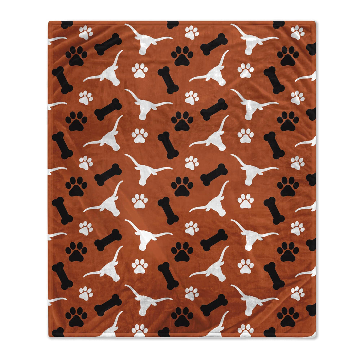 Pegasus - Texas Longhorns 40" x 50" Lightweight Bones Flannel Fleece Pet Blanket - Orange
