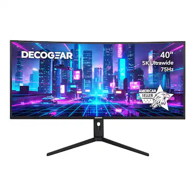 Deco Gear - 40-Inch Curved Ultrawide Nano IPS Monitor, 5120x2160 5K2K, 21:9, HDR10, 100% sRGB, USB-C 65W
