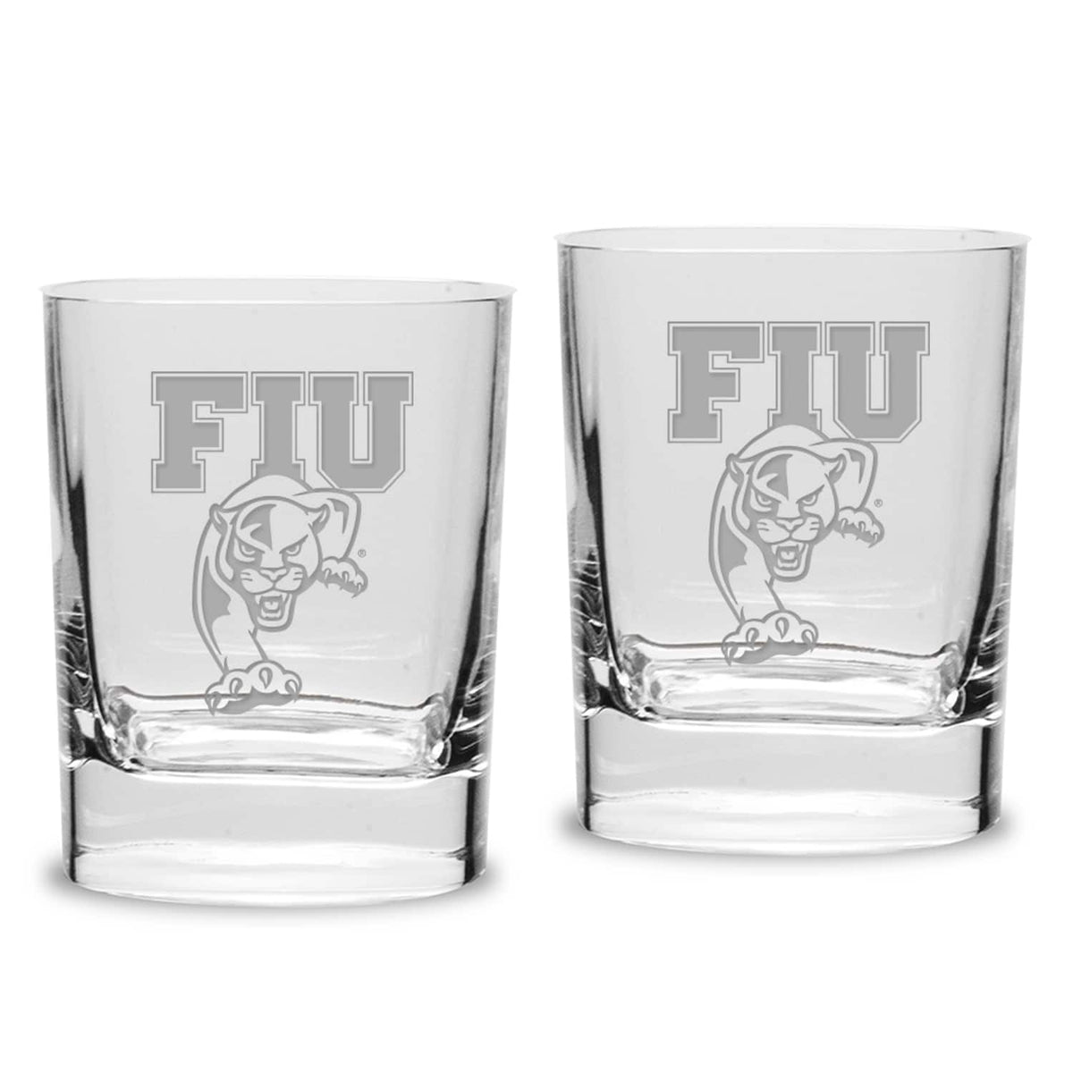 Jardine - FIU Panthers 11.75oz. Square Double Old Fashioned Glass Set - Multicolor