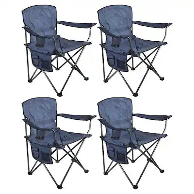 Four Seasons Courtyard - Oversized Padded Seat Folding Arm Chairs, 4 Pack