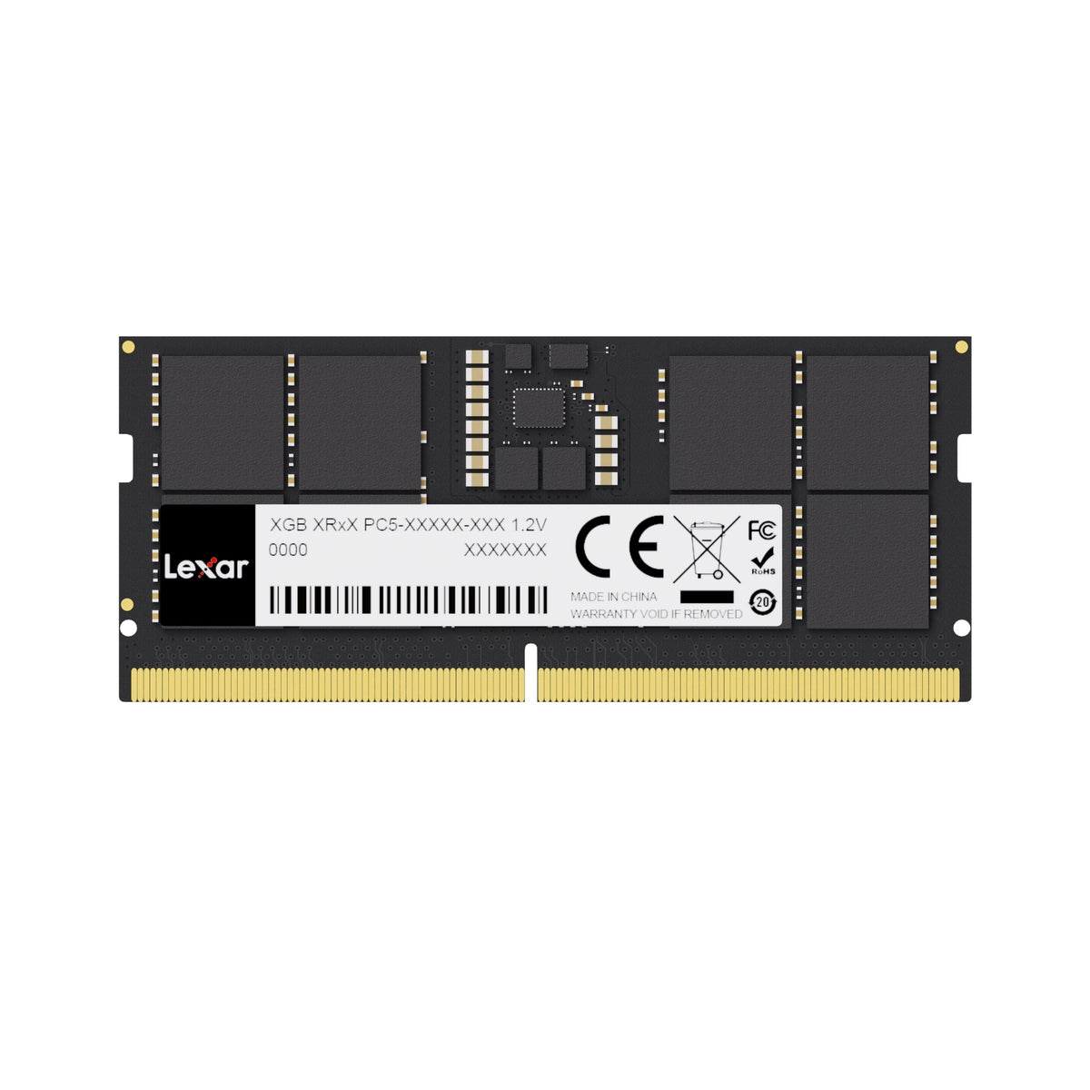 Lexar - 16GB (1x16GB) DDR5 SODIMM RAM 5600MT/s (or 5200MT/s or 4800MT/s), CL46, Notebook/Laptop Memory - Black
