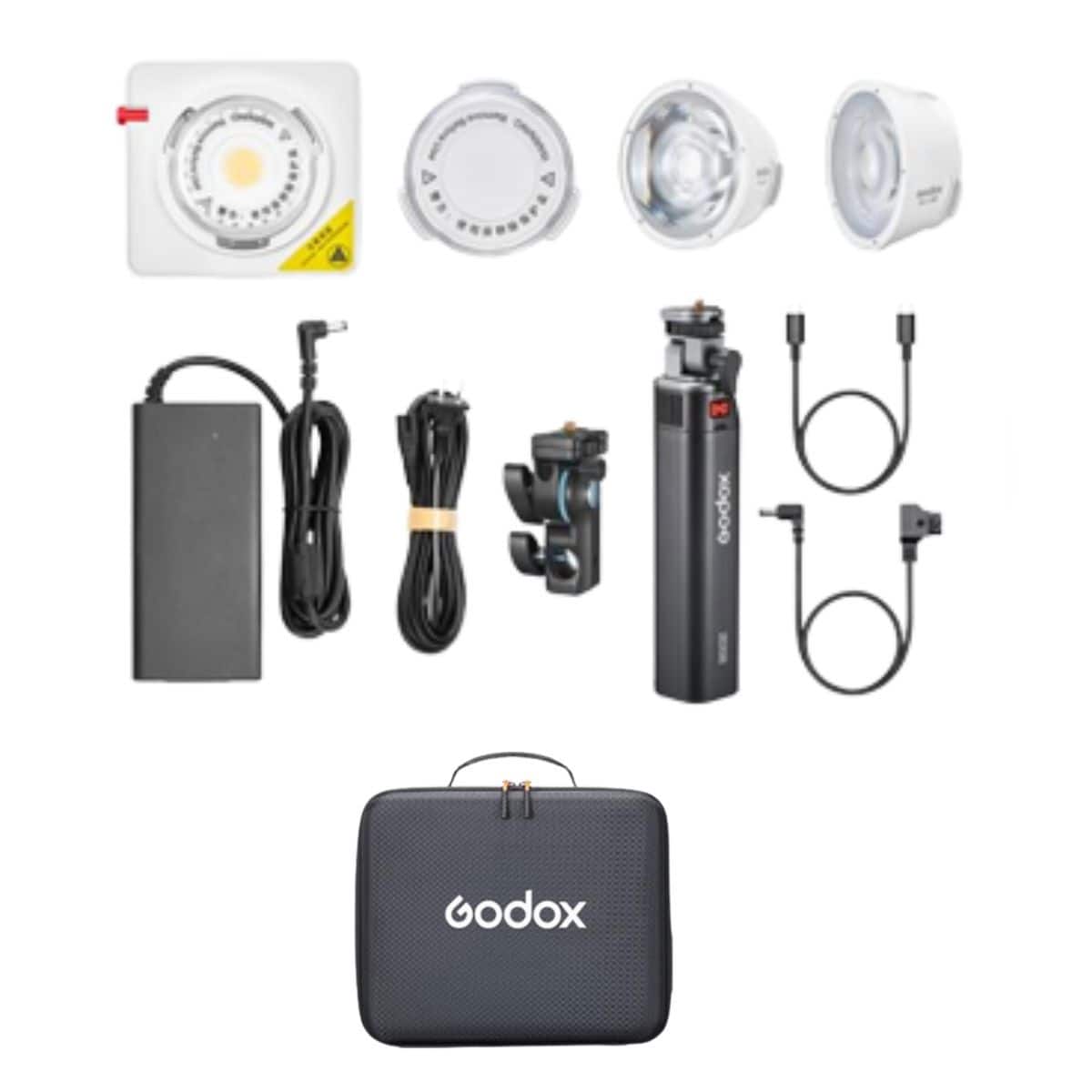 Godox - ML100R RGB LED Video Light w/15   36  Lens  BG02 Battery Grip Kit