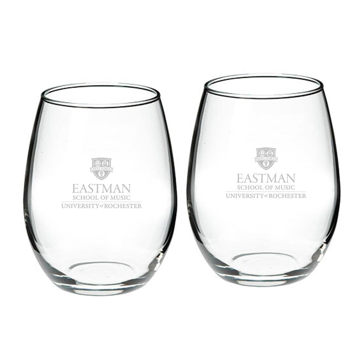 Jardine - Rochester Yellow Jackets 21oz. Two-Piece Stemless Wine Glass Set - Multicolor