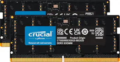 Crucial - 32GB Kit (2x16GB) DDR5 5600MHz C46 SODIMM Laptop Memory
