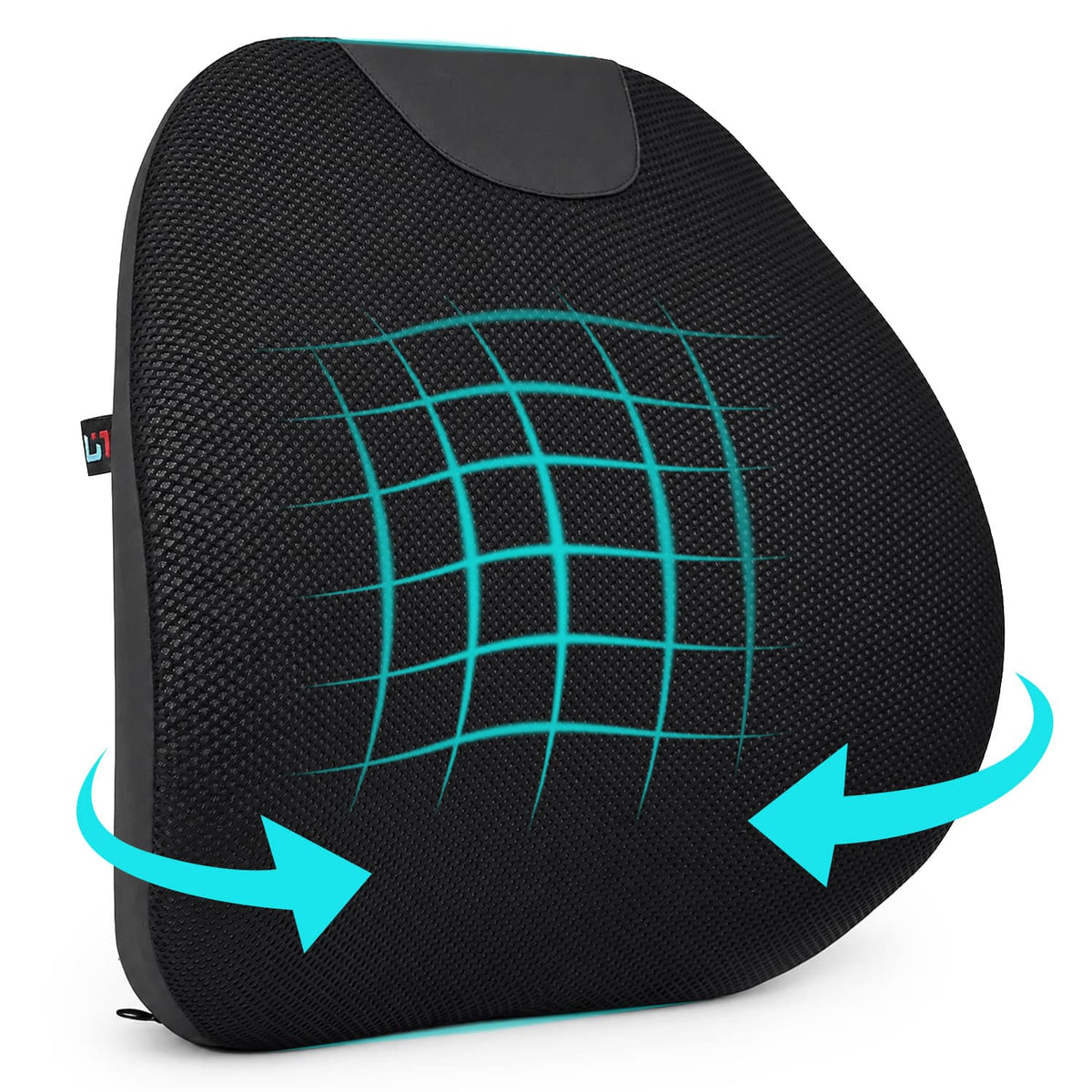 Fosmon - Lumbar Support Pillow for Office Chair, 14" Memory Foam Back Support Cushion, Ergonomic Lumbar Support for Car - Black