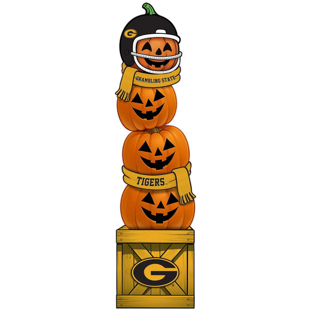 Fan Creations - Grambling Tigers 31" Stacked Pumpkin Leaner - Multicolor
