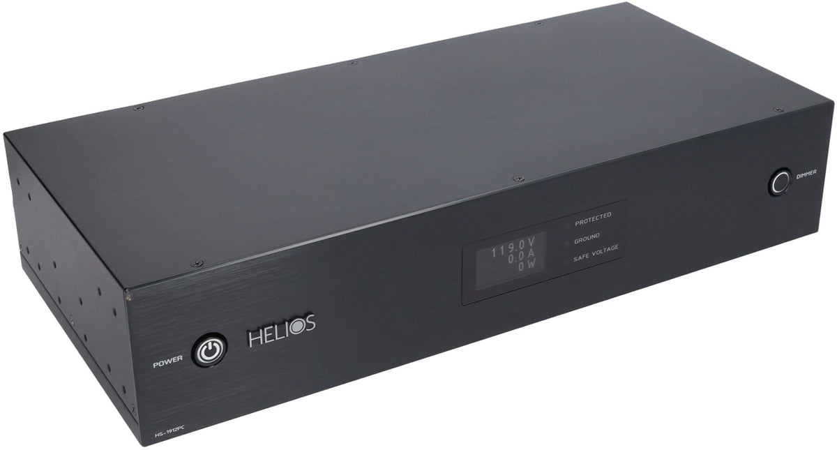 Ethereal - HELIOS 12-Outlet/2-USB Unlimited Joules Surge Protector - Black Brushed Aluminum