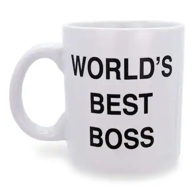 Silver Buffalo - The Office Dunder Mifflin "World's Best Boss" Ceramic Mug | Holds 20 Ounces