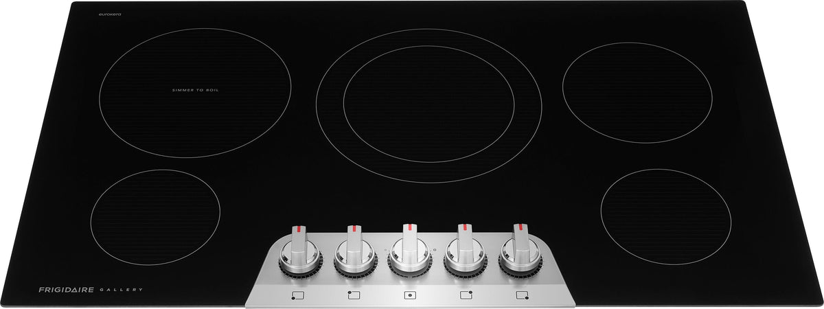 Frigidaire - Gallery 36 in. Wide 5 Elements Built-In Electric Cooktop with EvenTemp and 2-in-1 Dual Element - Stainless Steel