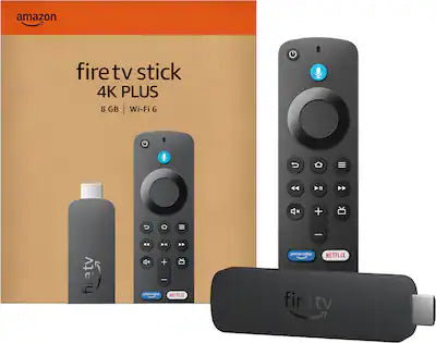 Amazon - Fire TV Stick 4K Plus 1st Gen AI-powered Fire TV Search, Wi-Fi 6 Streaming Device, 8 GB, free & live TV