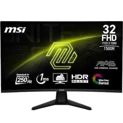 MSI - MAG 32C6X 31.5" FHD Curved VA 250Hz 1ms Gaming Monitor with Adaptive Sync and HDR Ready (HDMI, DisplayPort)
