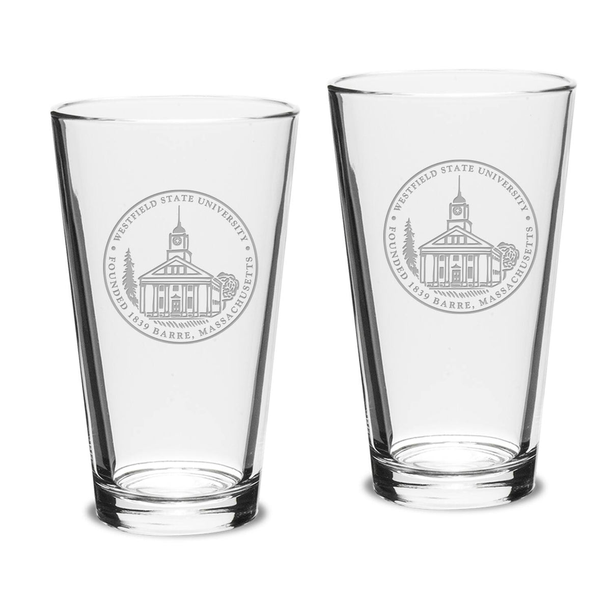 Jardine - Westfield State Owls 16oz. 2-Piece Classic Pub Glass Set - Multicolor