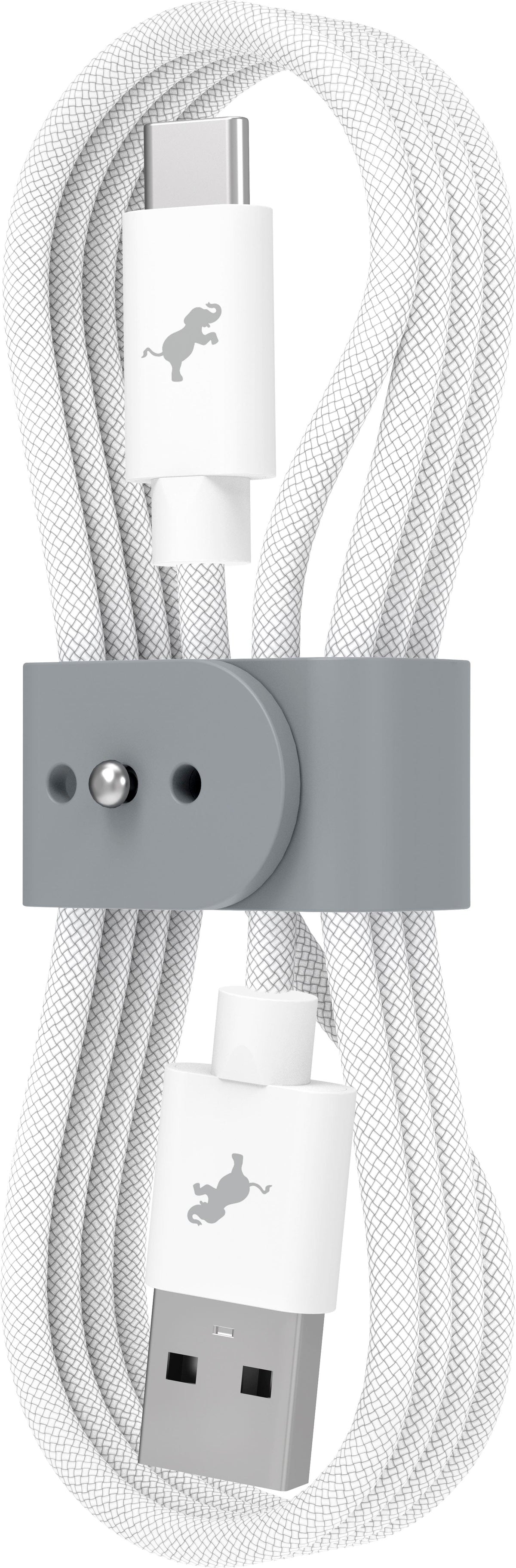 Nimble - Powerknit USB-A to USB-C Cable 1M/3.3FT Fast Charging for iPhone 16/15, Samsung S24–S10, Note 20/10, Pixel, Moto & More - White