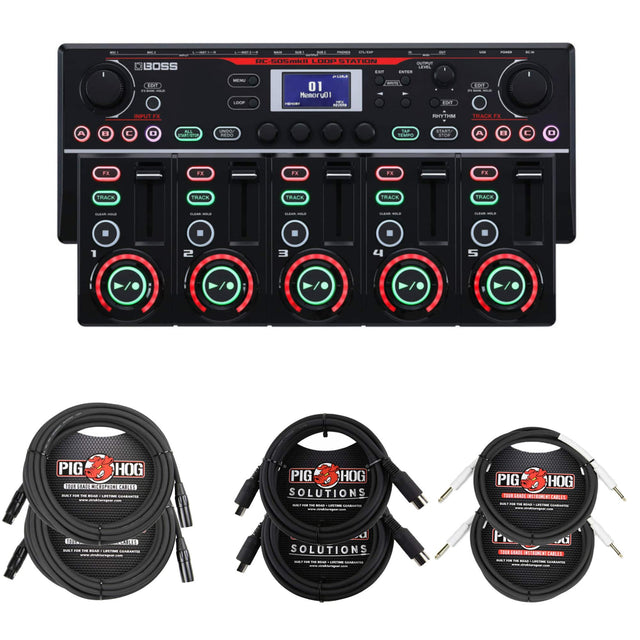 - BOSS RC-505mkII LOOP STATION
- INPUT FX
- FX
- TRACK
- CLEAR HOLD
- RHYTHM
- FX
- TRACK
- CLEAR HOLD
- FX
- TRACK
- CLEAR HOLD
- FX
- TRACK
- CLEAR HOLD
- FX
- TRACK
- CLEAR HOLD
- PIG HOG
- TOUR GRADE MIC/INSTRUMENT CABLES
- BUILT FOR THE ROAD - LIFETIME GUARANTEE
- PIG HOG
- SOLUTIONS
- BUILT FOR THE ROAD - LIFETIME GUARANTEE