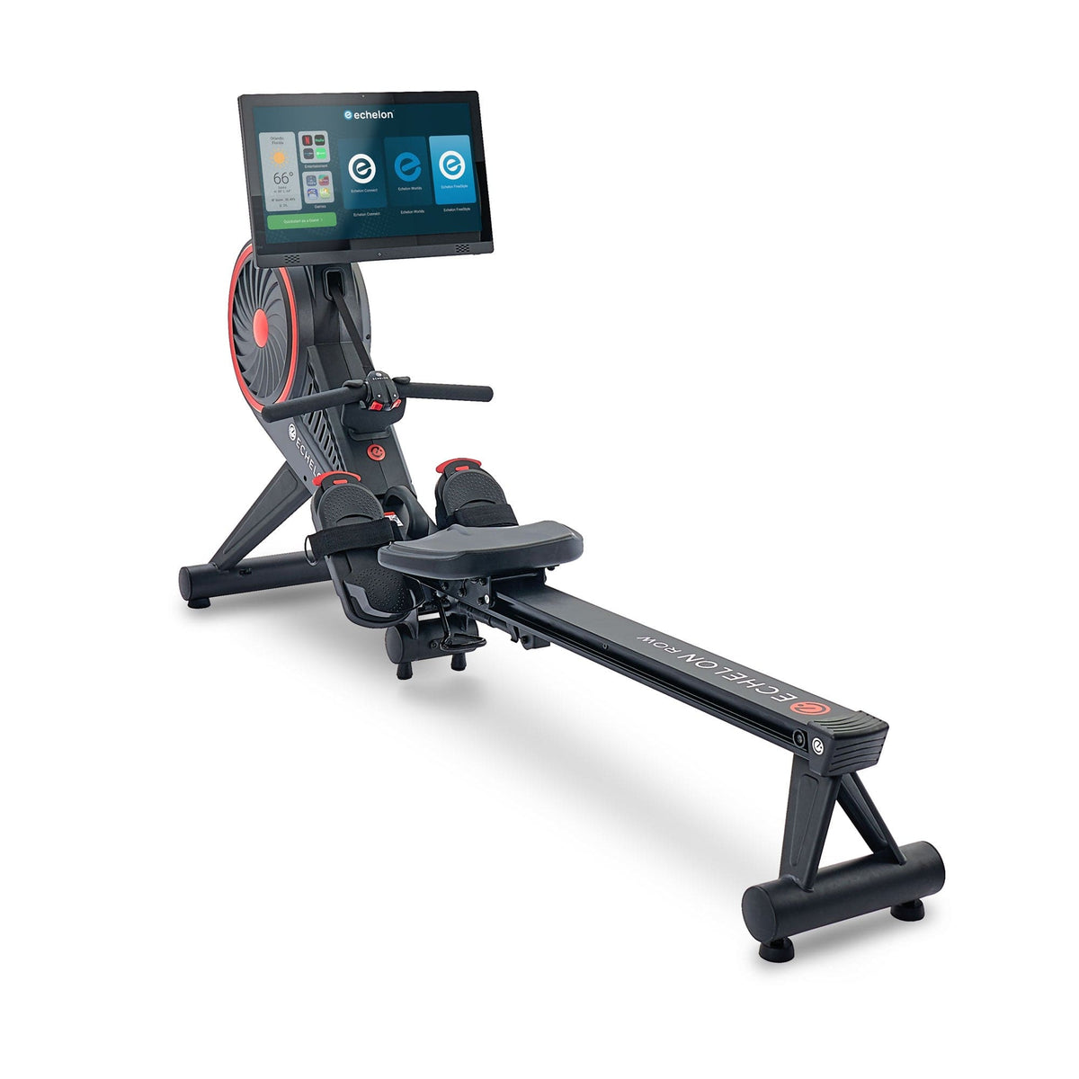 Echelon - Row-S Indoor Rowing Machine with 22" class Rotating HD Touchscreen and Magnetic Resistance - Red/Black