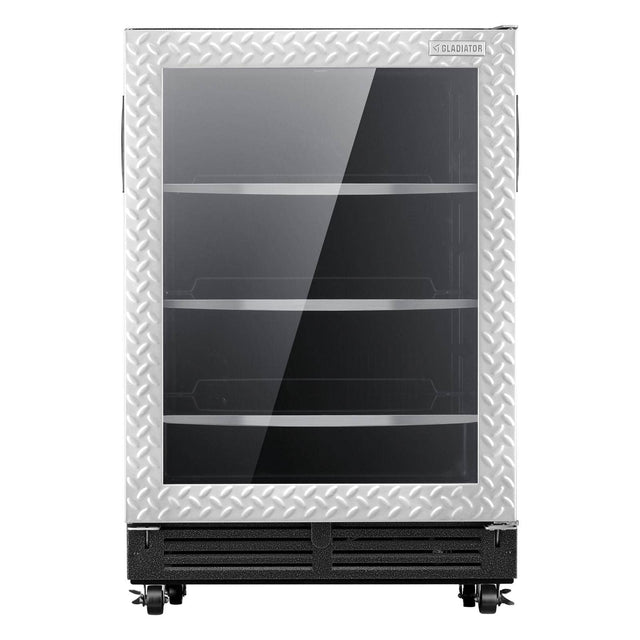 Front. Gladiator - Portable Beverage Cooler - Silver Tread.