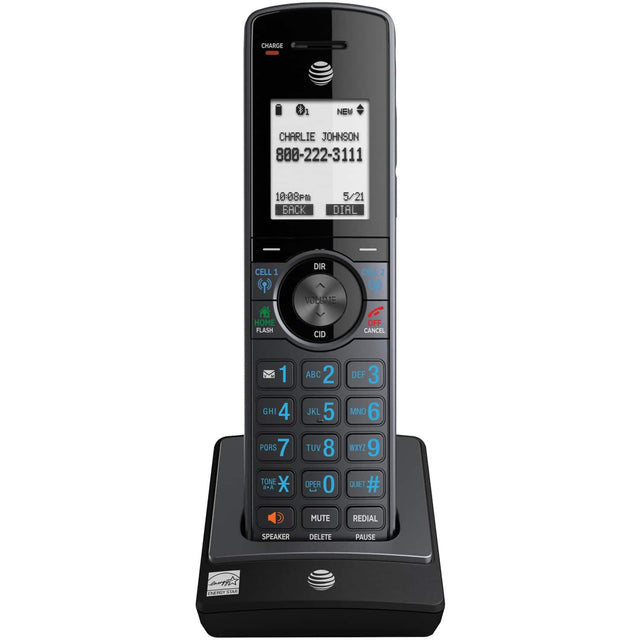 CHARGE 1 NEW CHARLIE JOHNSON 800-222-3111 10:08pm BACK 5/21 DIAL CELL 1 DIR CELL 2 VOLUME HOME FLASH CID OFF CANCEL 1 GHI 4 PORS 7 TONE * TA ABC 2 JKL 5 TUV 8 OPER 0 DEF 3 MNO 6 WXYZ 9 QUIET # MUTE REDIAL SPEAKER DELETE PAUSE INM 1 SIAC