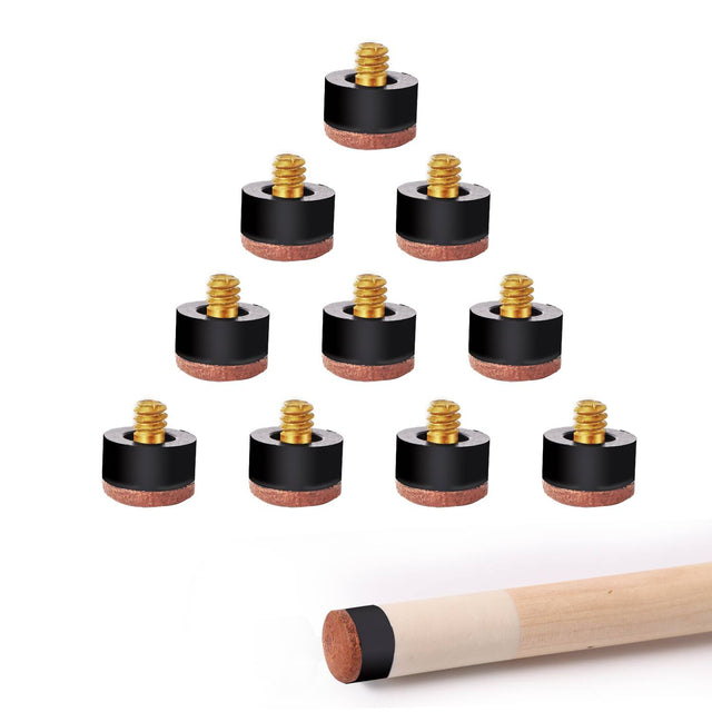 Front. GSE Games & Sports Expert - 10 Pieces 12mm Hard Pool Cue Tips, Billiard Pool Cue Stick Screw-on Tips Replacement - Red.