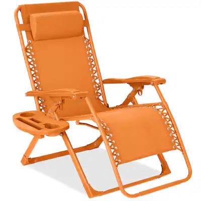 Best Choice Products - Monochromatic Zero Gravity Chair, Folding Patio Recliner w/Side Tray, Headrest