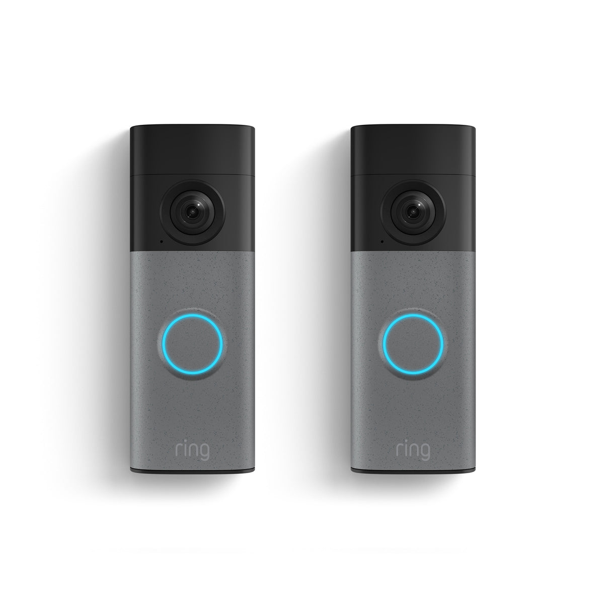 Ring - Smart Battery-Powered Doorbell (2Pk) Retinal 2K, 6x Zoom, Two-Way Talk, Built-In Battery, Surface, 1920x1920, Gray - Speckled Grey
