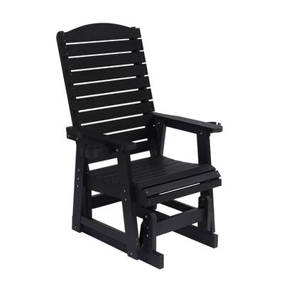 Fortune Candy - Poly Lumber Patio Glider w/Cup Holders, High Backrest and Deep Contoured Seat, Heavy Duty 700lb, for Outdoor Porch
