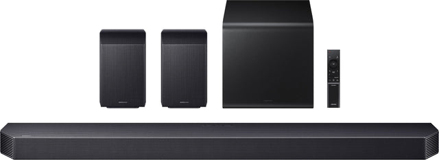 Front. Samsung - Q-Series Soundbar HW-Q930F 9.1.4 ch w/ Subwoofer + Rear Speaker - Titan Black.