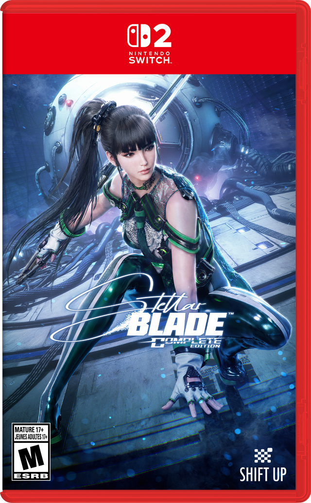 02 NINTENDO SWITCH  
Stellar BLADE COMPLETE EDITION  
MATURE 17+ JEUNES ADULTES 17+ M ESRB  
SHIFT UP