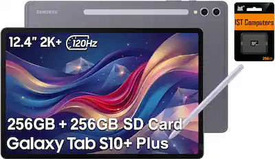 Samsung - Galaxy Tab S10+ - 12.4" AMOLED 2K+ 120Hz 256GB - 256GB IST SD Card - Wi-Fi - with S-Pen - Galaxy AI