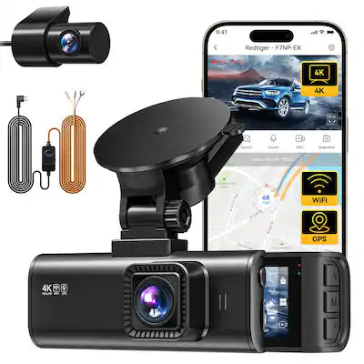 REDTIGER - 4K/2.5K HD Dash Cam , WDR , Night Vision, 24h parking monitoring, GPS, 5.8GHz WiFi