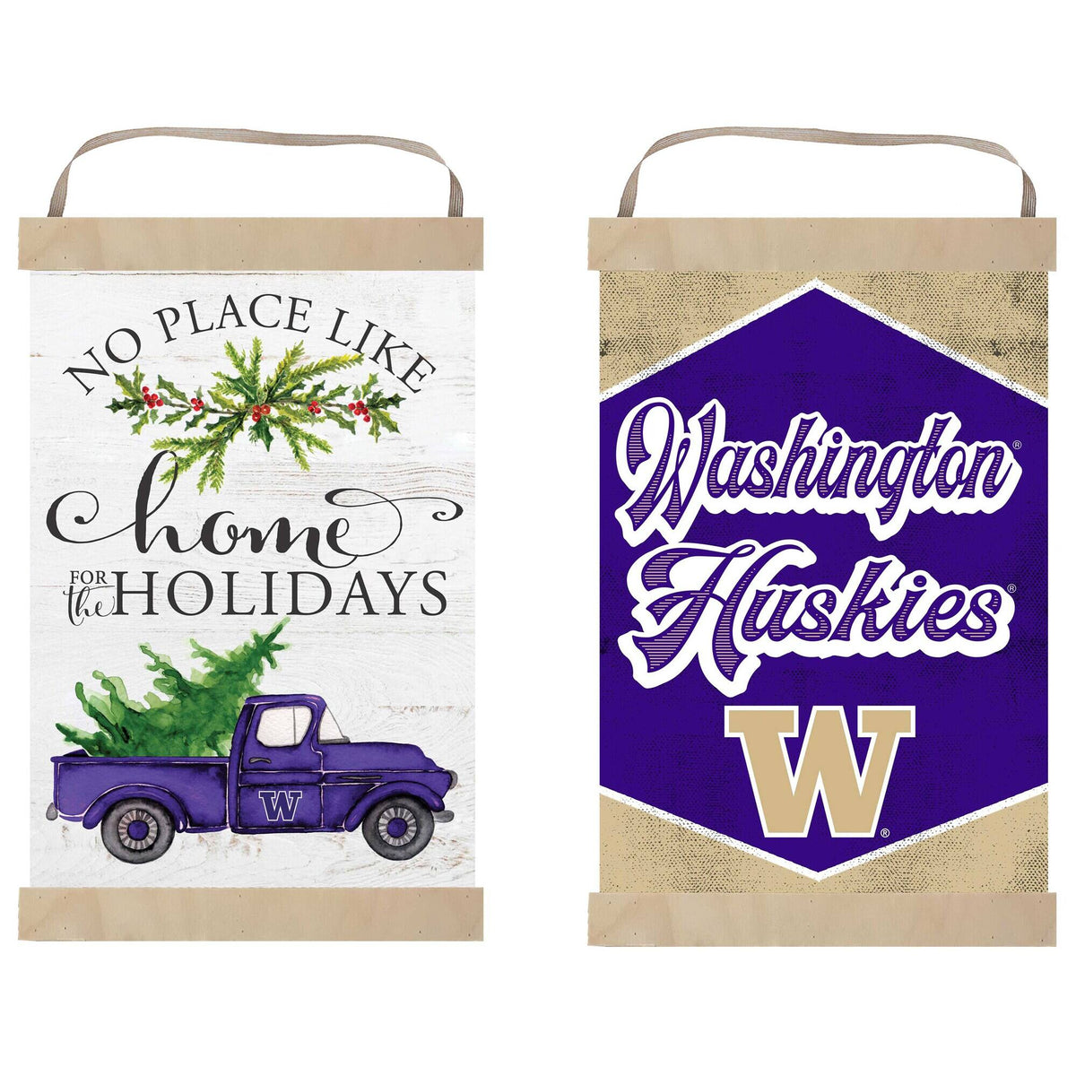 Jardine - Washington Huskies 12" x 20" Reversible Banner Sign - White