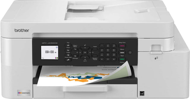 brother  
MFC-J4355DW  

09:00 AM  

Fax  
Scan  
Copy  
Photo/Web  
Settings  
Wi-Fi  

Stop/Exit  
Mono  
Colour  

Investment