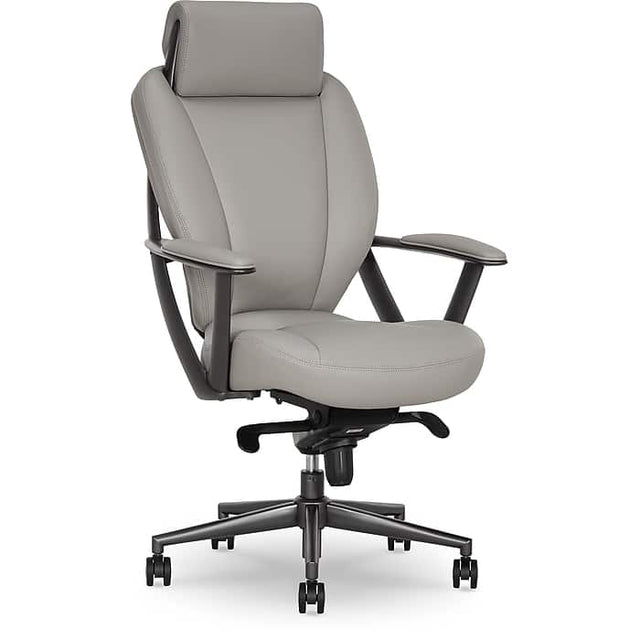 Front. La-Z-Boy - La-Z-Boy Vannes Ergonomic Polyurethane Swivel Executive Chair - Gray.