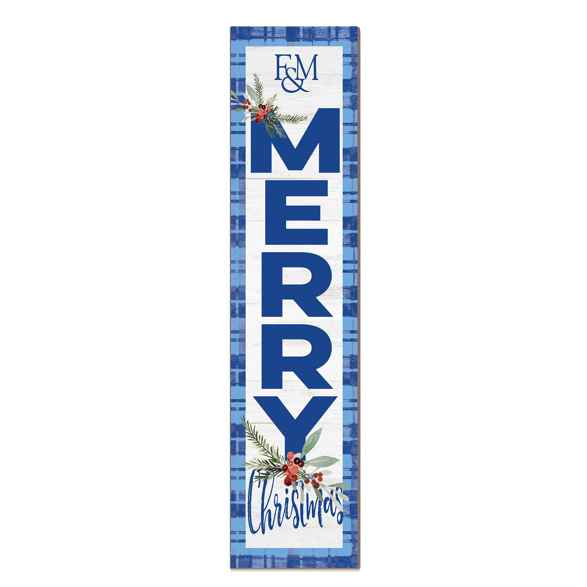 Jardine - Franklin & Marshall Diplomats 12'' x 48'' Outdoor Merry Christmas Leaner - White