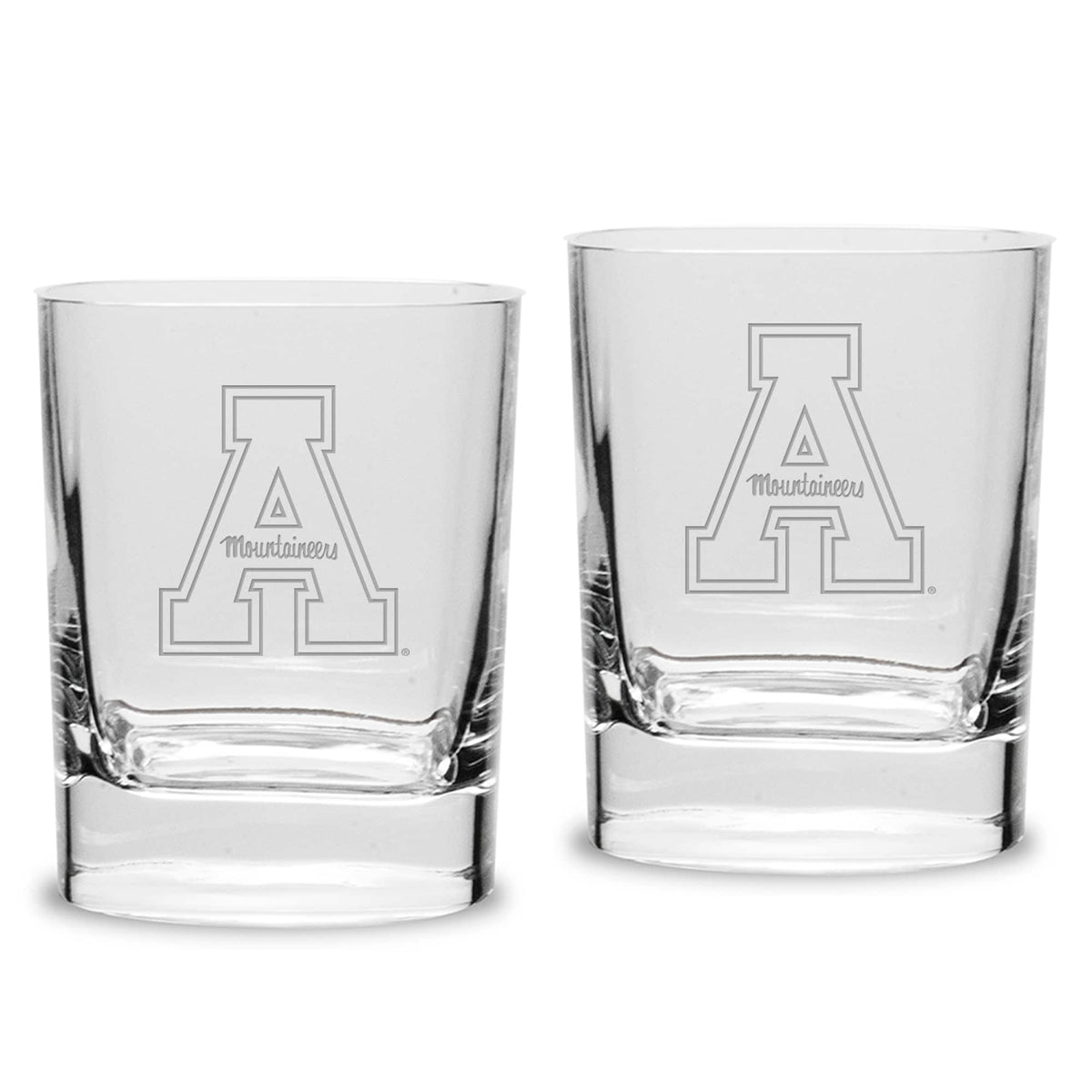 Jardine - Appalachian State Mountaineers 2-Piece 11.75oz. Square Double Old Fashioned Glass Set - Multicolor