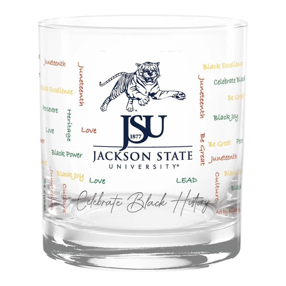 Indigo Falls - Jackson State Tigers 14oz. Black History Month Rocks Glass - Multicolor