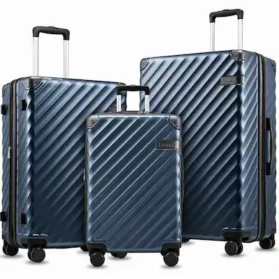 LUGGEX - 20" 24" 28" 3-Piece Luggage Set, Expandable PC Hardside Suitcase with Spinner Wheels KVC - EX-Core