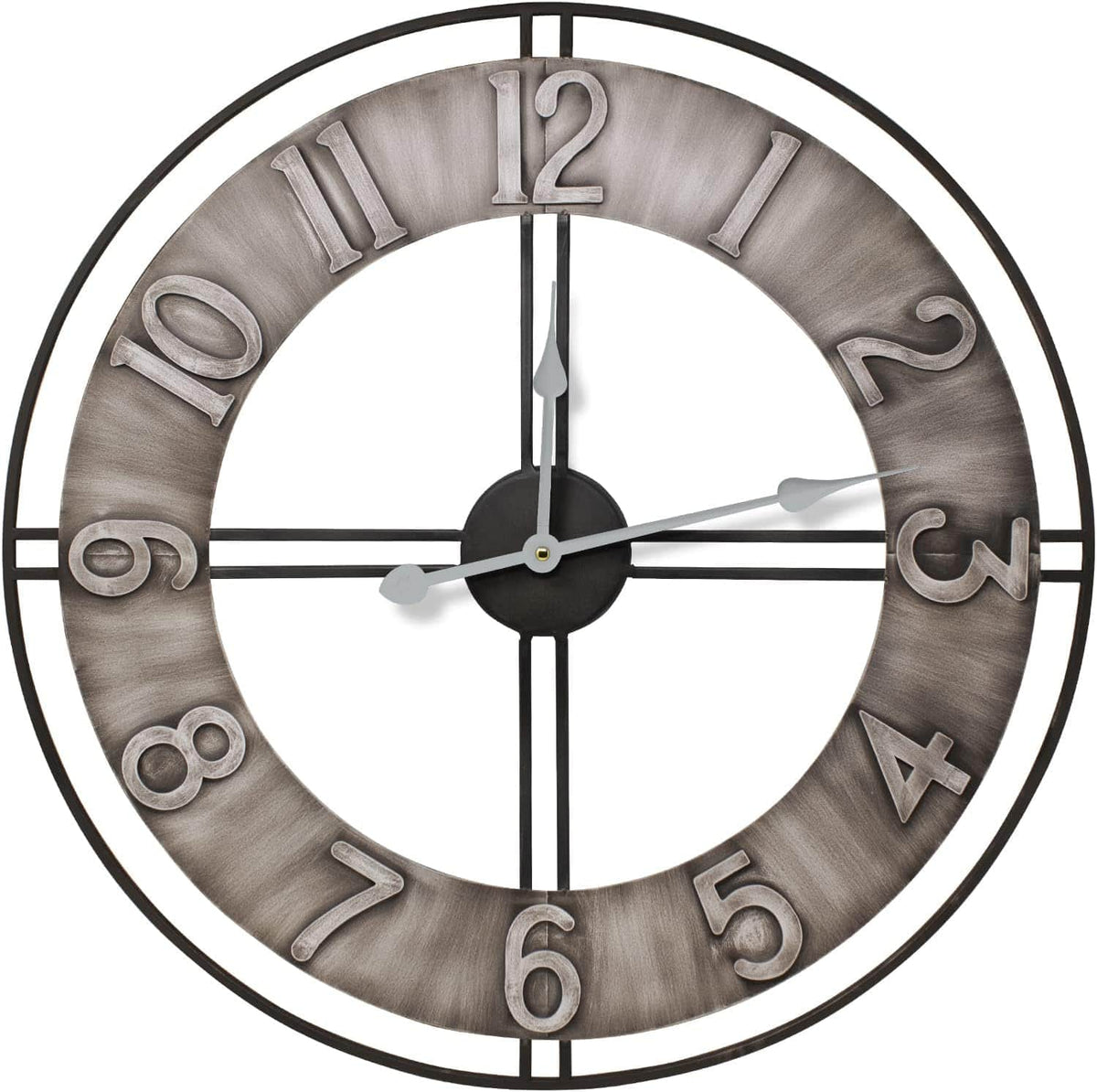 Sorbus - Large Wall Clock, 24" Decorative for Kitchen, Bedrooms, Office, Analog Modern, Home Decor, Battery Operated - Black