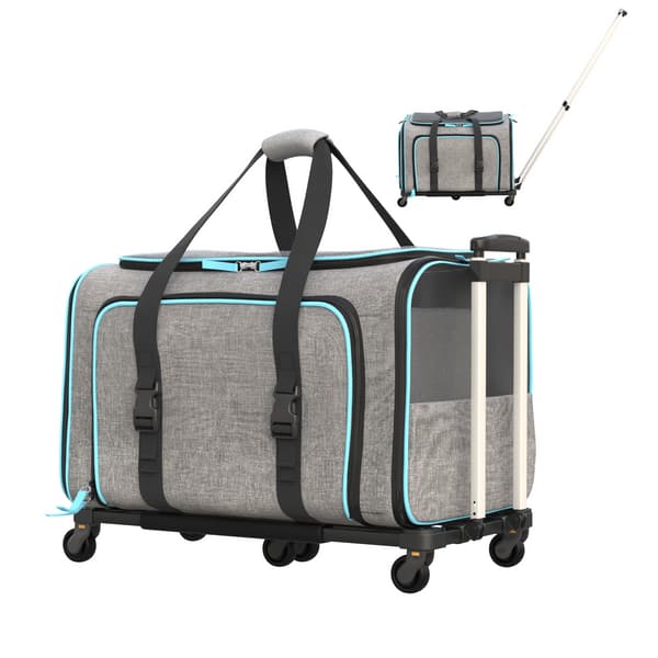 Front. Katziela - Katziela Rolling Rover Airline Compliant Expandable Wheeled Pet Carrier.