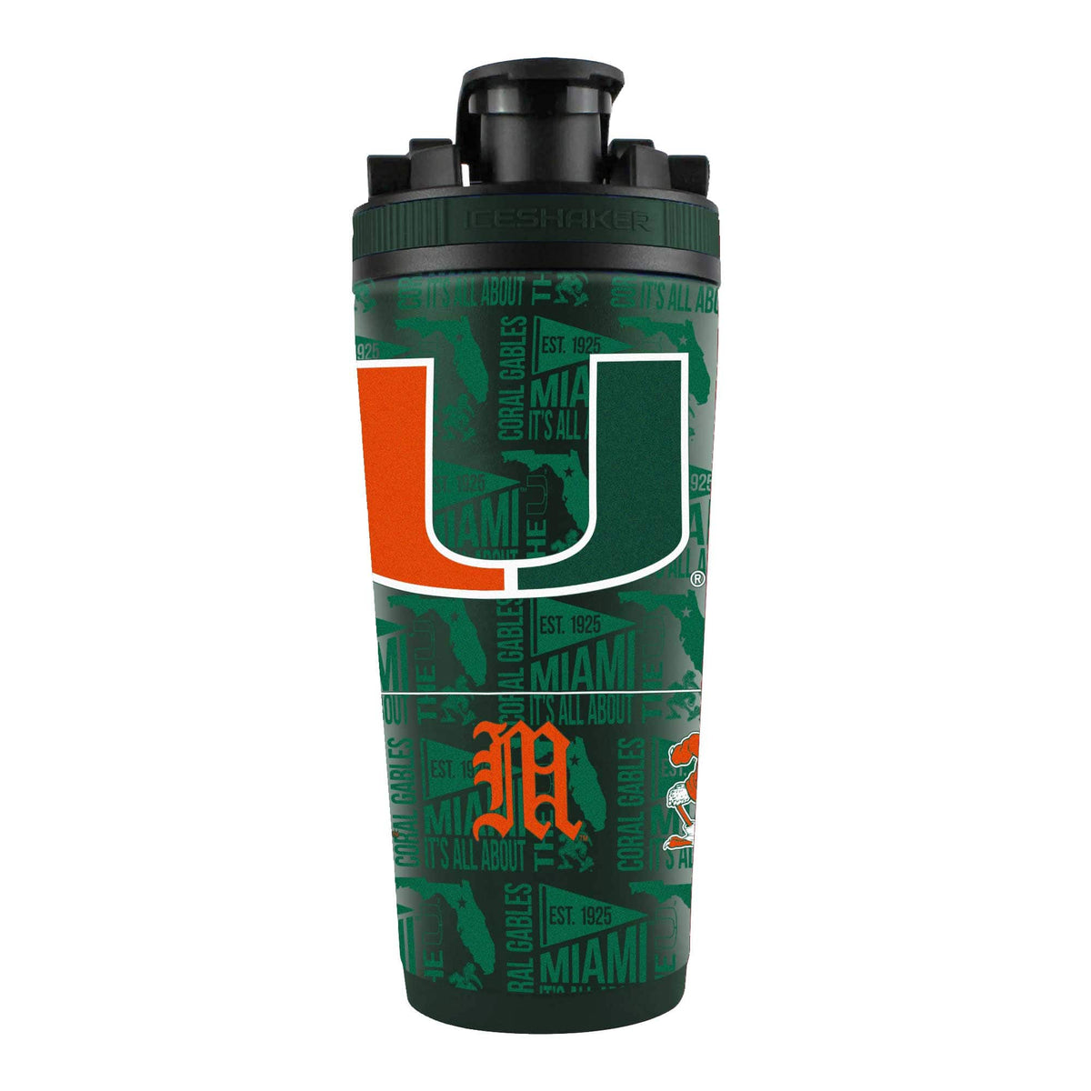 WinCraft - Miami Hurricanes 26oz. 4D Stainless Steel Shaker Bottle - Multicolor