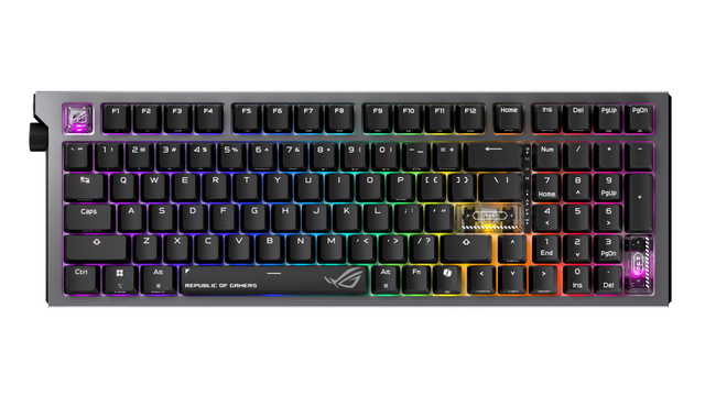 F1 F2 F3 F4 F5 F6 F7 F8 F9 F10 F11 F12  
Home Ins Del PgUp PgDn  
1 2 3 4 5 6 7 8 9 0 - =  
Q W E R T Y U I O P [ ] \  
Caps A S D F G H J K L ; '  
Ctrl Z X C V B N M , . /  
Alt Fn  
Num / * - +  
7 8 9 4 5 6 1 2 3  
Home 8 A 9 PgUp +  
End 0 O PgDn +  
Ins Del  
REPUBLIC OF GAMERS