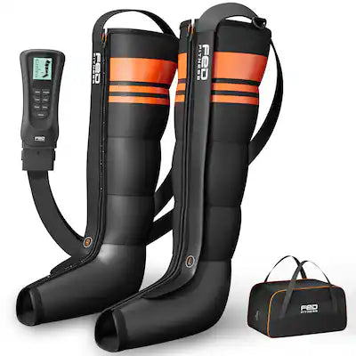 FED Fitness - Compression Boots, 6 Modes & 13 Intensity Levels, 3 Timing & 3 Heat Settings, 5 Independent Airbags 360° Full Coverage