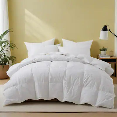 Peace Nest - All Season 100% Cotton Goose Feather Down Comforter Duvet Insert, Full/Queen