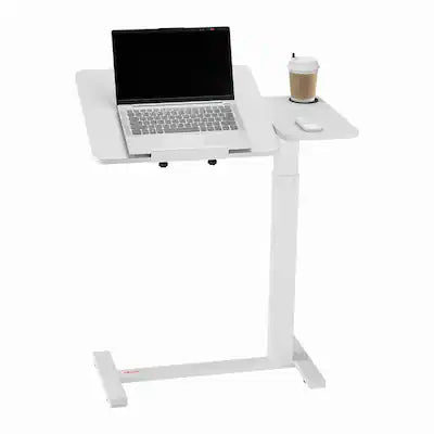 VEVOR - Overbed Table, Mobile Bed Side Table with Flip Desktop and 4 Hidden Wheels,Height & Angle Adjustable Rolling Laptop Desk